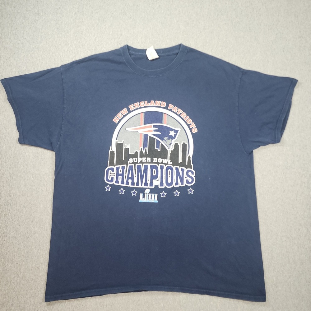 Gildan T-Shirt Mens XL Navy Blue Good New England Patriots Super Bowl Champions